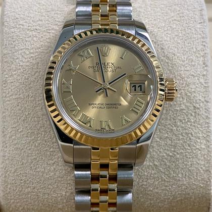 Rolex Lady-Datejust Like NEW 2014 Lady-Datejust 2-Tone Jubilee Champagne Roman Dial 179173 FULL SET - Image 2
