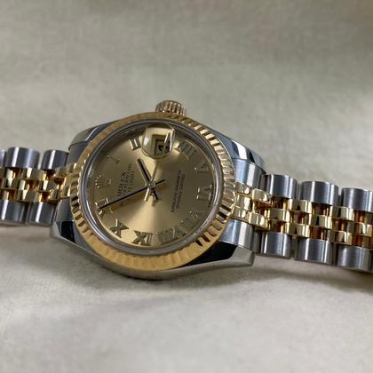 Rolex Lady-Datejust Like NEW 2014 Lady-Datejust 2-Tone Jubilee Champagne Roman Dial 179173 FULL SET - Image 10