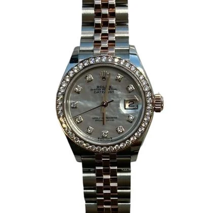 Rolex Lady-Datejust Unworn Two Tone Rose Gold Datejust 28mm Mother of Pearl (MOP) Diamond Dial Diamond Bezel Jubilee Bracelet 279381RBR - Image 3
