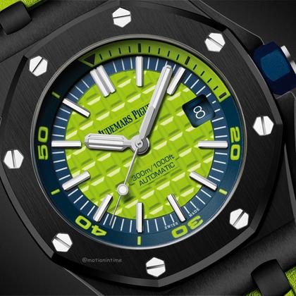 Audemars Piguet Royal Oak Offshore Diver Lime Green Boutique Bespoke 'Stealth' 15710ST.OO.A038CA.01 - Image 2