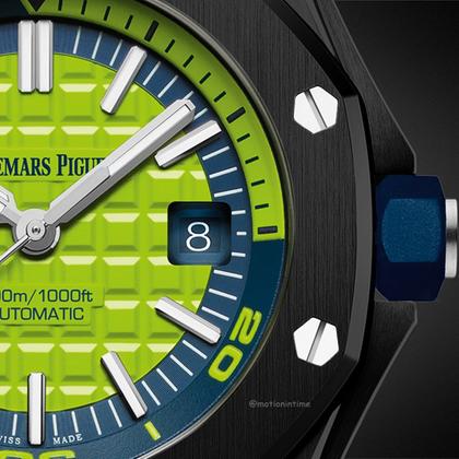 Audemars Piguet Royal Oak Offshore Diver Lime Green Boutique Bespoke 'Stealth' 15710ST.OO.A038CA.01 - Image 4