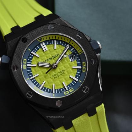 Audemars Piguet Royal Oak Offshore Diver Lime Green Boutique Bespoke 'Stealth' 15710ST.OO.A038CA.01 - Image 5