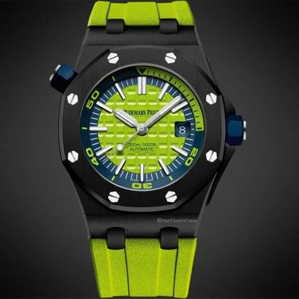 Audemars Piguet Royal Oak Offshore Diver Lime Green Boutique Bespoke 'Stealth' 15710ST.OO.A038CA.01 - Image 6