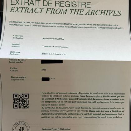 Audemars Piguet Royal Oak Concept Offshore Concept Flying Tourbillon GMT 26580IO.OO.D010CA.01 Ceramic Titanium Locations: Gibraltar UK EU and Switzerland - Image 3