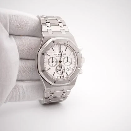 Audemars Piguet Royal Oak Chronograph 41 mm White Dial Stainless Steel Complete Set 2014 - Image 8