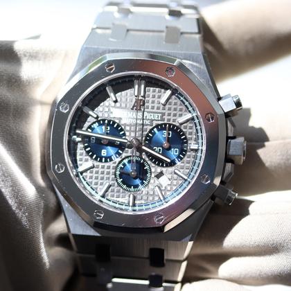 Audemars Piguet Royal Oak Chronograph 41mm Titanium/Platinum Gray/Blue 500 Pieces 26331IP - Image 11
