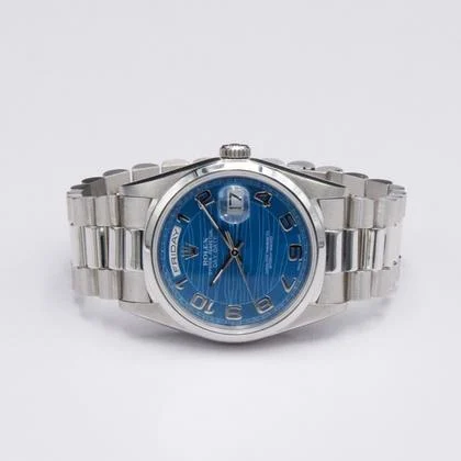 Rolex Day-Date 36 18206 Platinum Blue Dial Mens Watch - Image 6