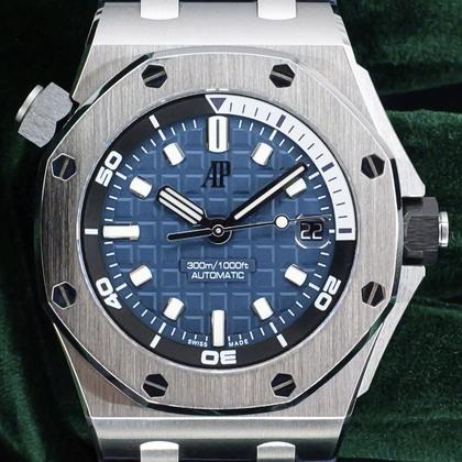 Audemars Piguet Royal Oak Offshore Diver MINT FULL SET Royal Oak Offshore Diver Blue Dial Blue Rubber Strap Steel 42mm 15720ST - Image 2