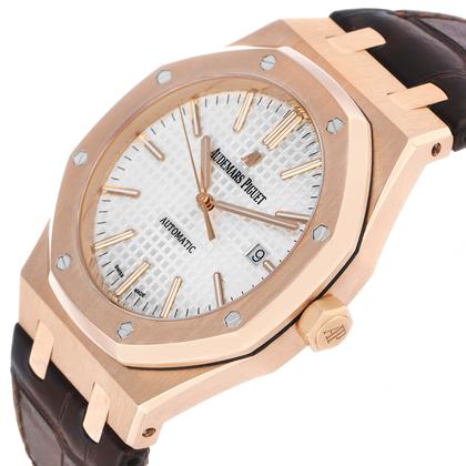 Audemars Piguet Royal Oak Selfwinding Rose Gold Silver Mens Watch 15400OR Box Papers - Image 5