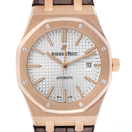 Audemars Piguet Royal Oak Selfwinding Rose Gold Silver Mens Watch 15400OR Box Papers - Image 11
