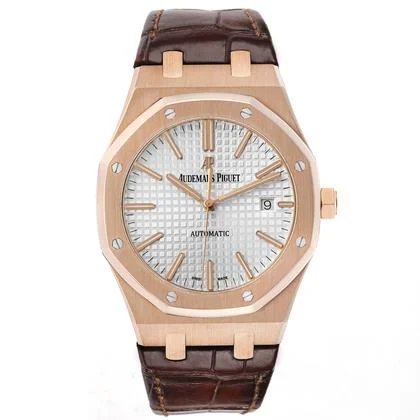 Audemars Piguet Royal Oak Selfwinding Rose Gold Silver Mens Watch 15400OR Box Papers - Image 10