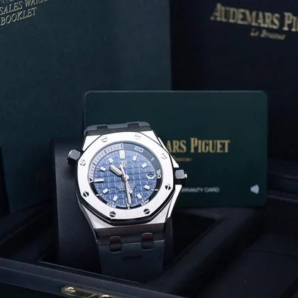 Audemars Piguet Royal Oak Offshore Diver MINT FULL SET Royal Oak Offshore Diver Blue Dial Gray Rubber Strap Steel 15720ST - Image 13