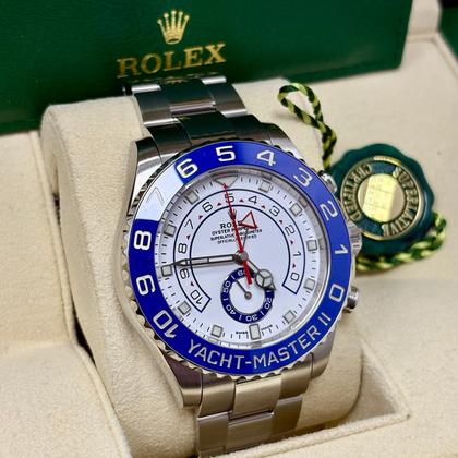 Rolex Yacht-Master II 116680 White Dial Mercedes hands + Box - Image 11