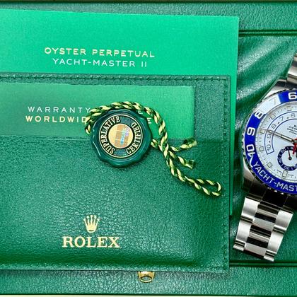 Rolex Yacht-Master II 116680 White Dial Mercedes hands + Box - Image 2