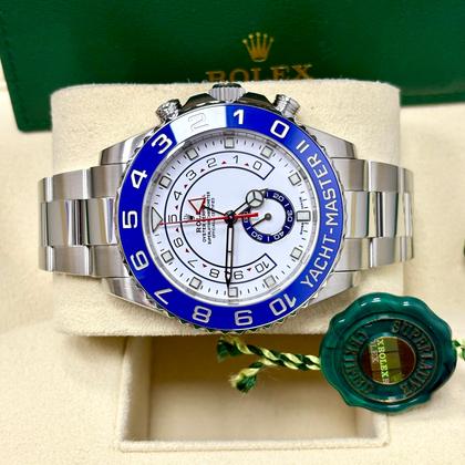 Rolex Yacht-Master II 116680 White Dial Mercedes hands + Box - Image 10