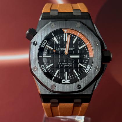 Audemars Piguet Royal Oak Offshore Diver EXCELLENT CONDITION,Full set black & orange,Ceramic,15707CE - Image 8